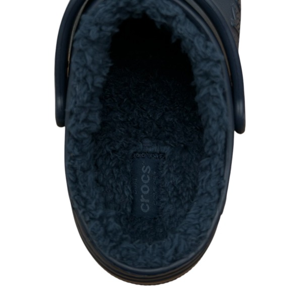 Crocs Youth Boy's Lined Slip-on Clogs Size 3 Navy Blue Lightweight Cozy & Comfy - Picture 7 of 14